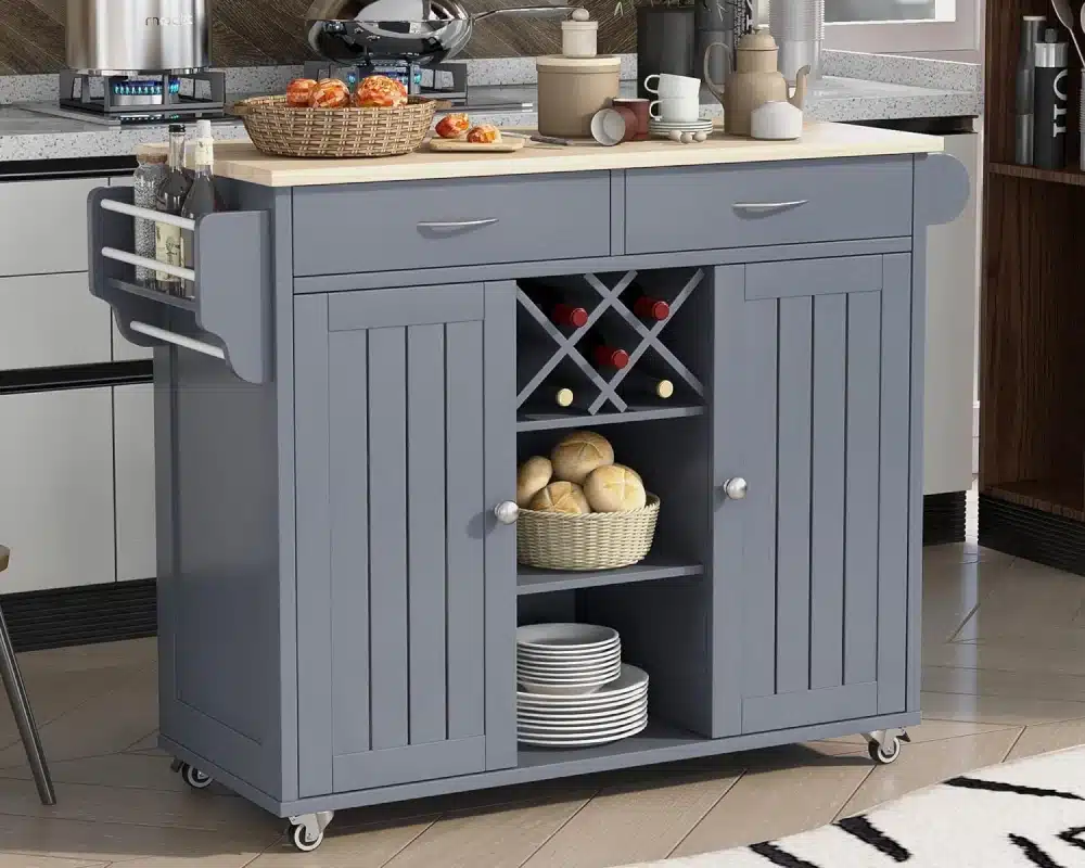 kitchen storage cart with drawers