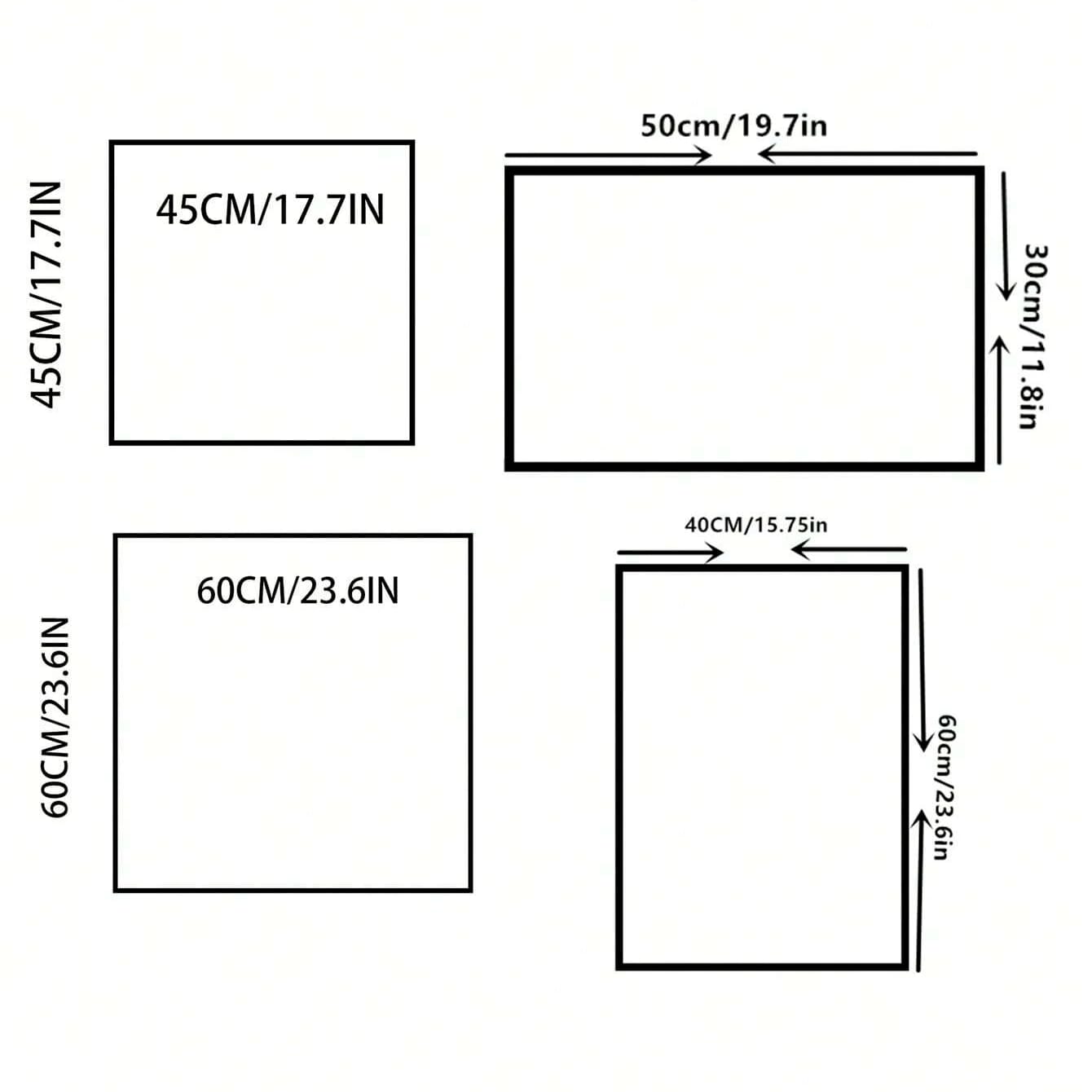 a group of square shapes with different sizes